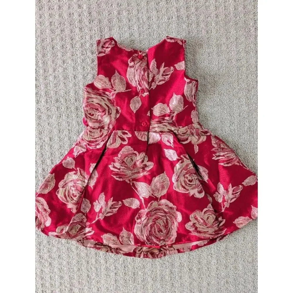 Children’s Place Girls Size 4t Mommy And Me Metallic Rose Jacquard Dress